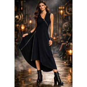 MOTYS Collection Avant-Garde Asymmetrical Zip Dress  Made in France  Architectur